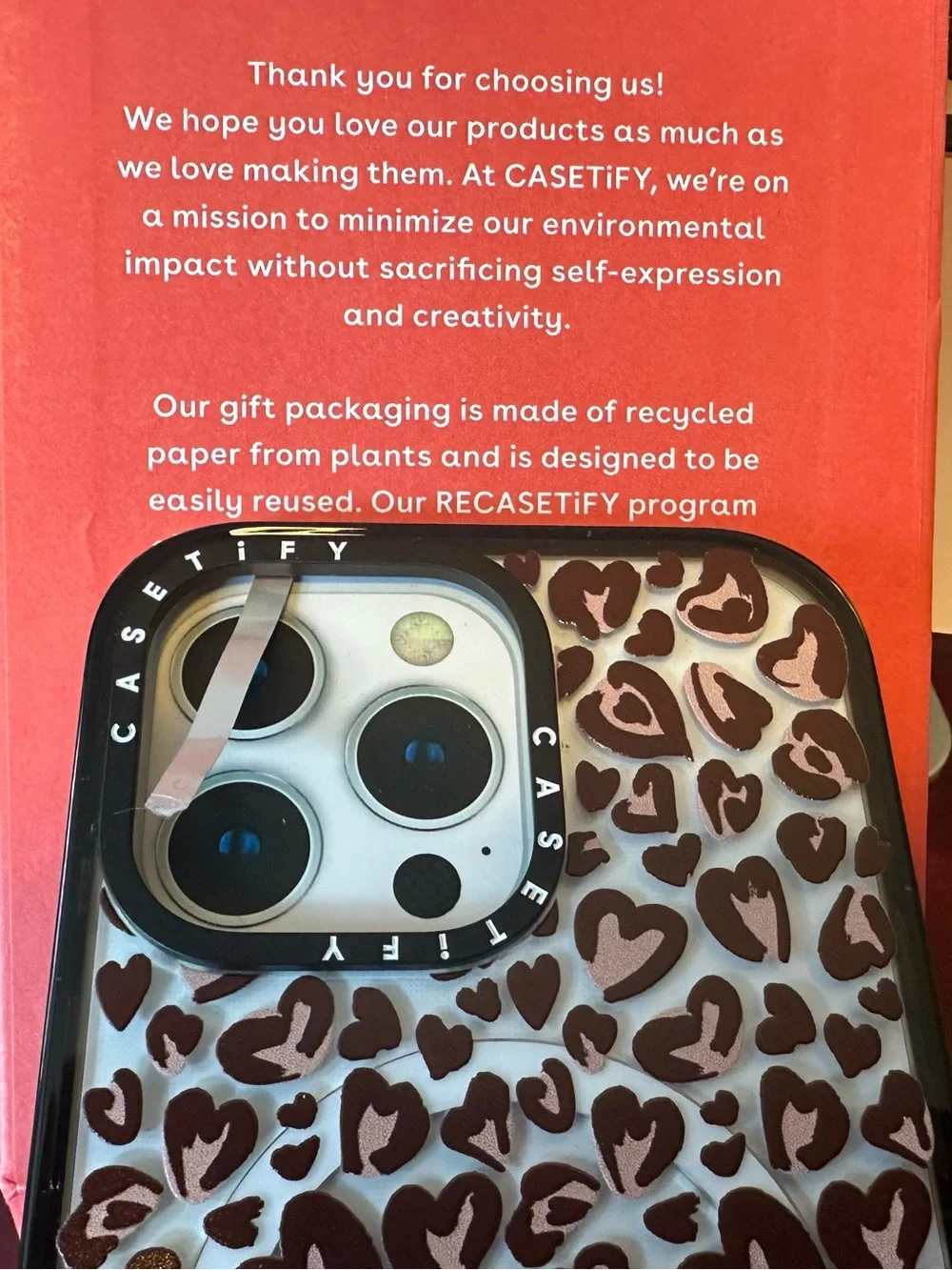 Casetify nwt box iPhone cover heart leopard $115